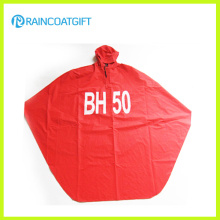 Adult Red Polyester PVC Hooded Rain Poncho Rpy-062